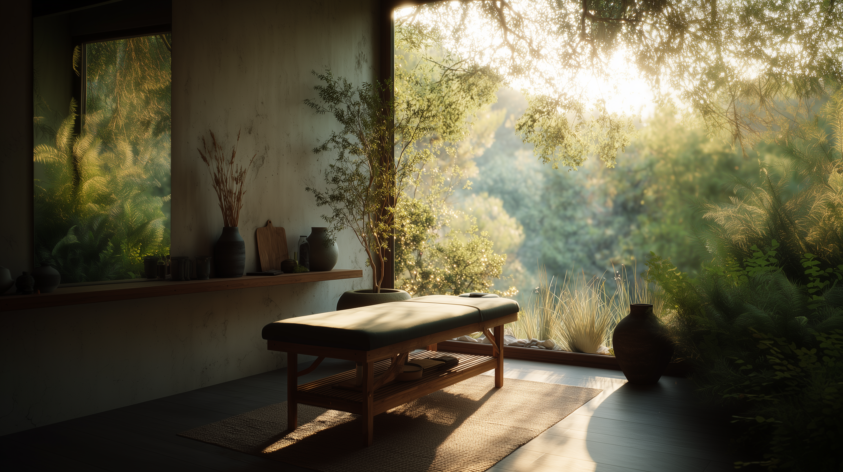 Serene massage therapy room